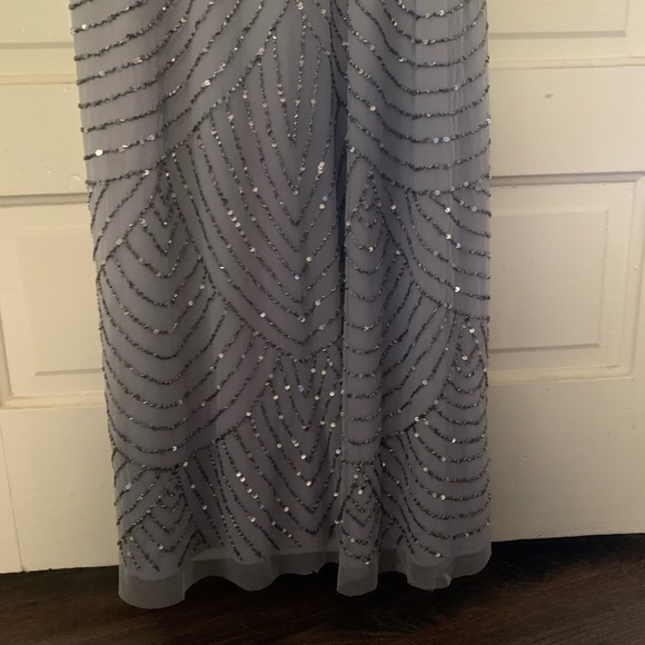 Grey Beaded Adrianna Papell Bridesmaid Dress - Picture 4 of 6